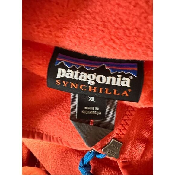 Patagonia Women's Orange Full Zip Fleece Synchilla Jacket Size XL - Picture 4 of 5